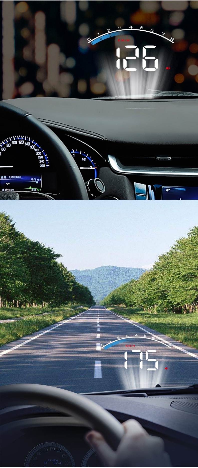 Electronic Speedometer Car HUD Display
