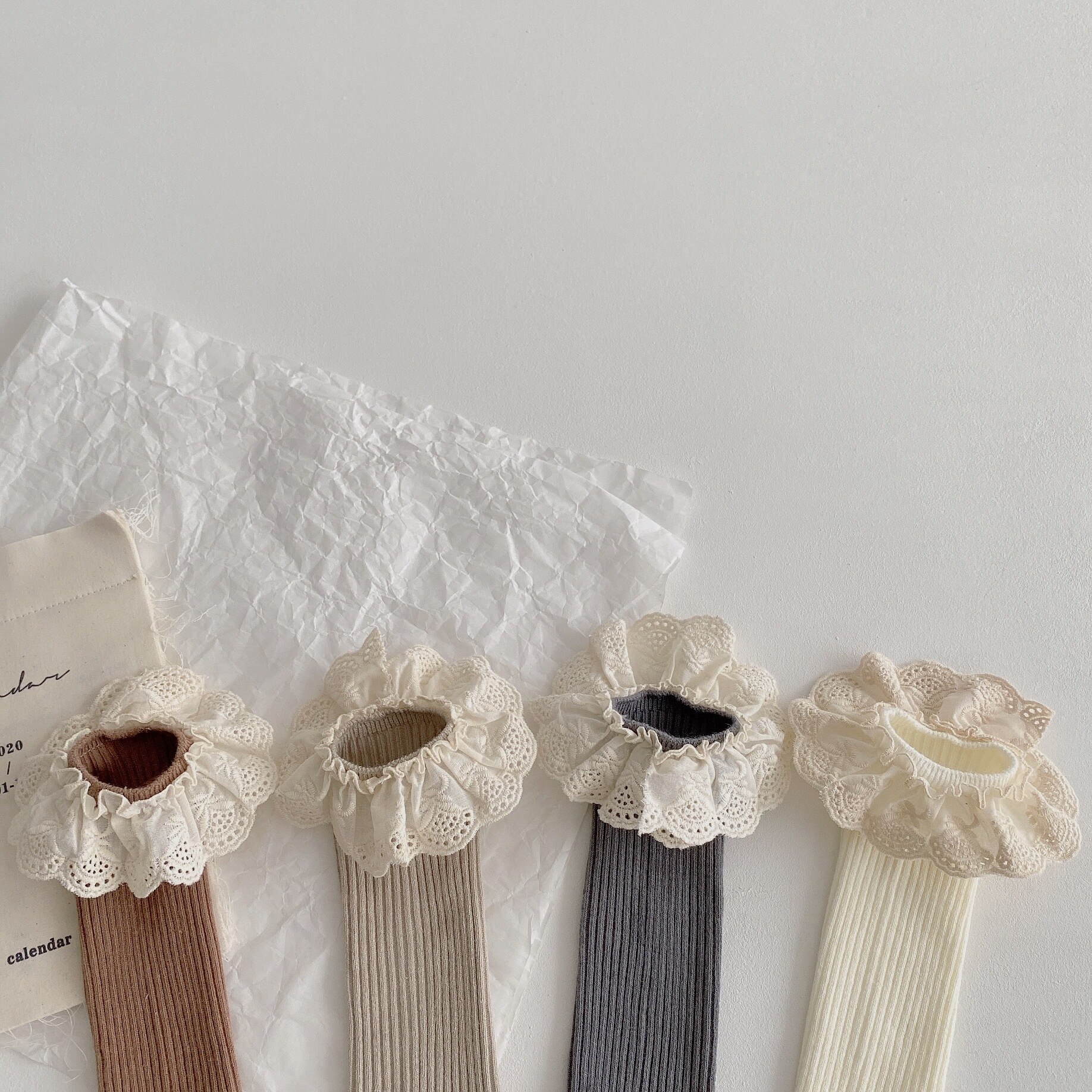 Baby Girls Knee Length Soft Cotton Socks, 4 Pcs