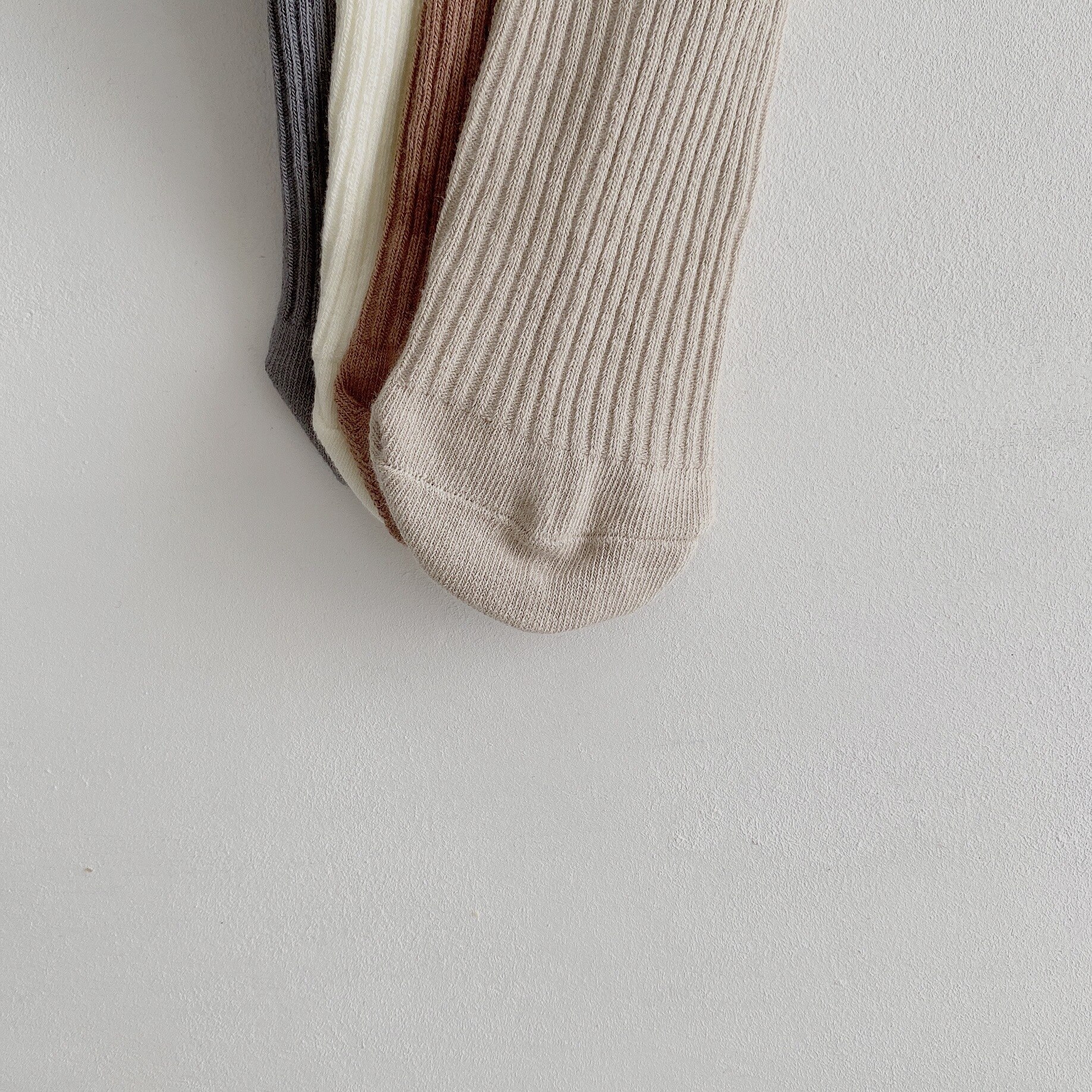 Baby Girls Knee Length Soft Cotton Socks, 4 Pcs