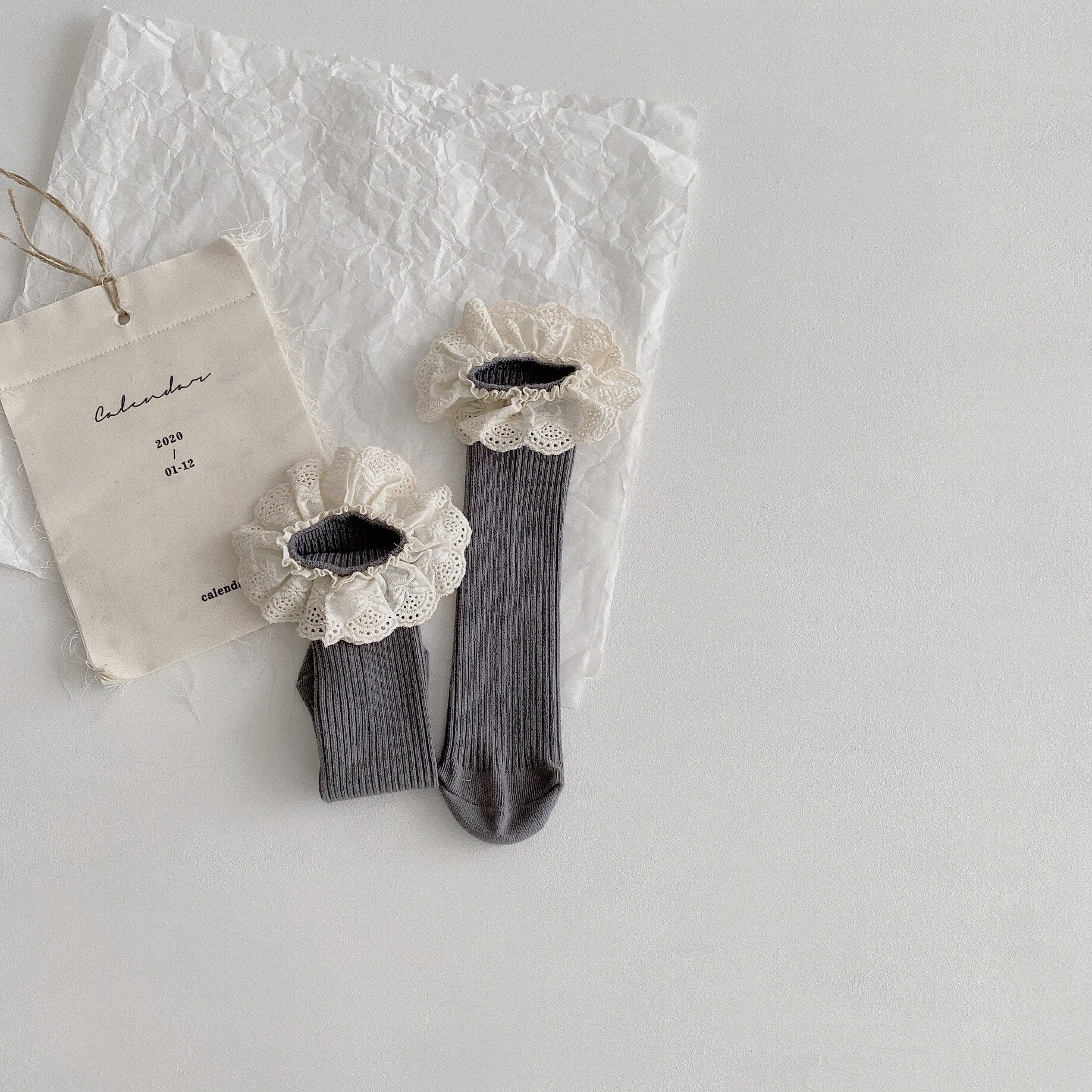 Baby Girls Knee Length Soft Cotton Socks, 4 Pcs