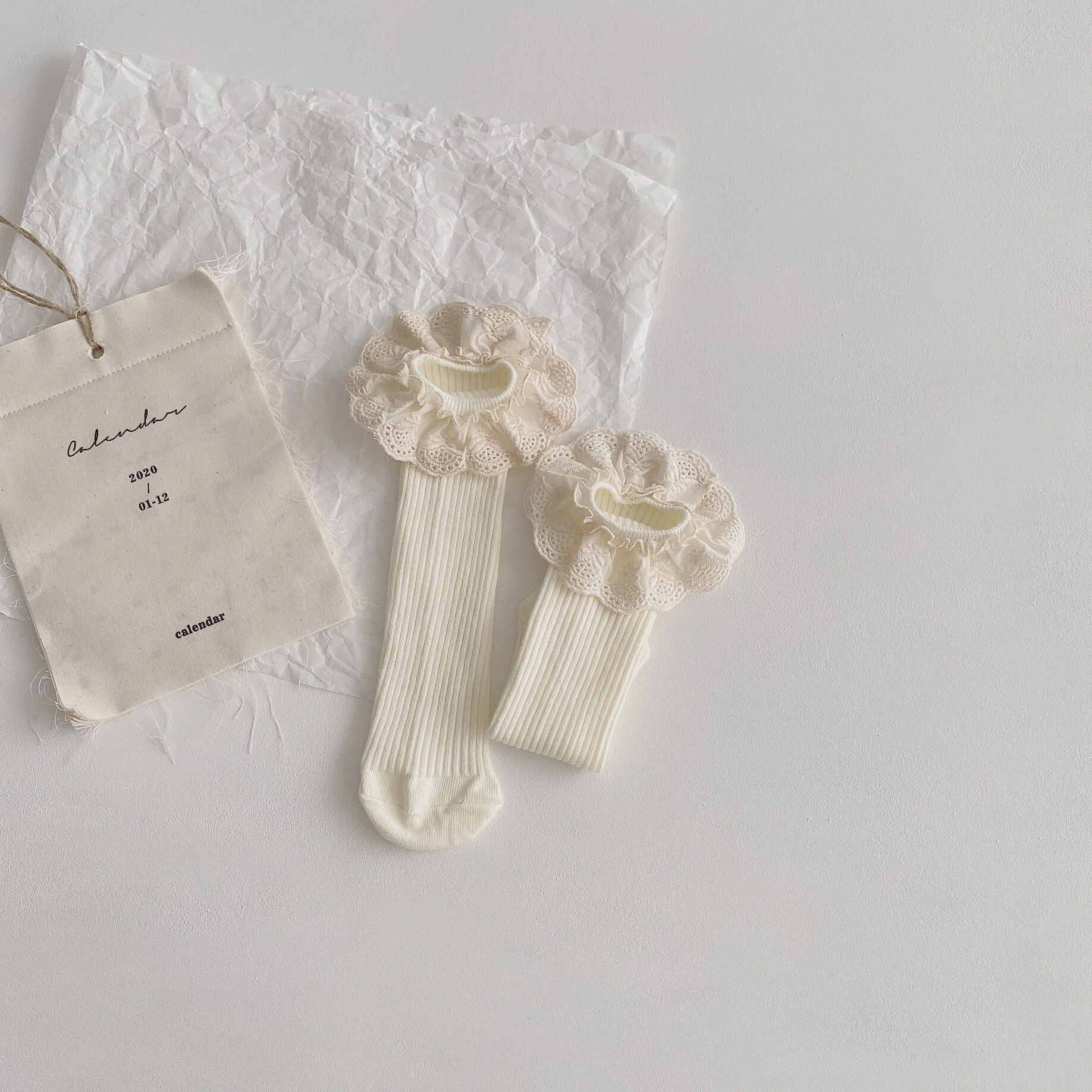 Baby Girls Knee Length Soft Cotton Socks, 4 Pcs