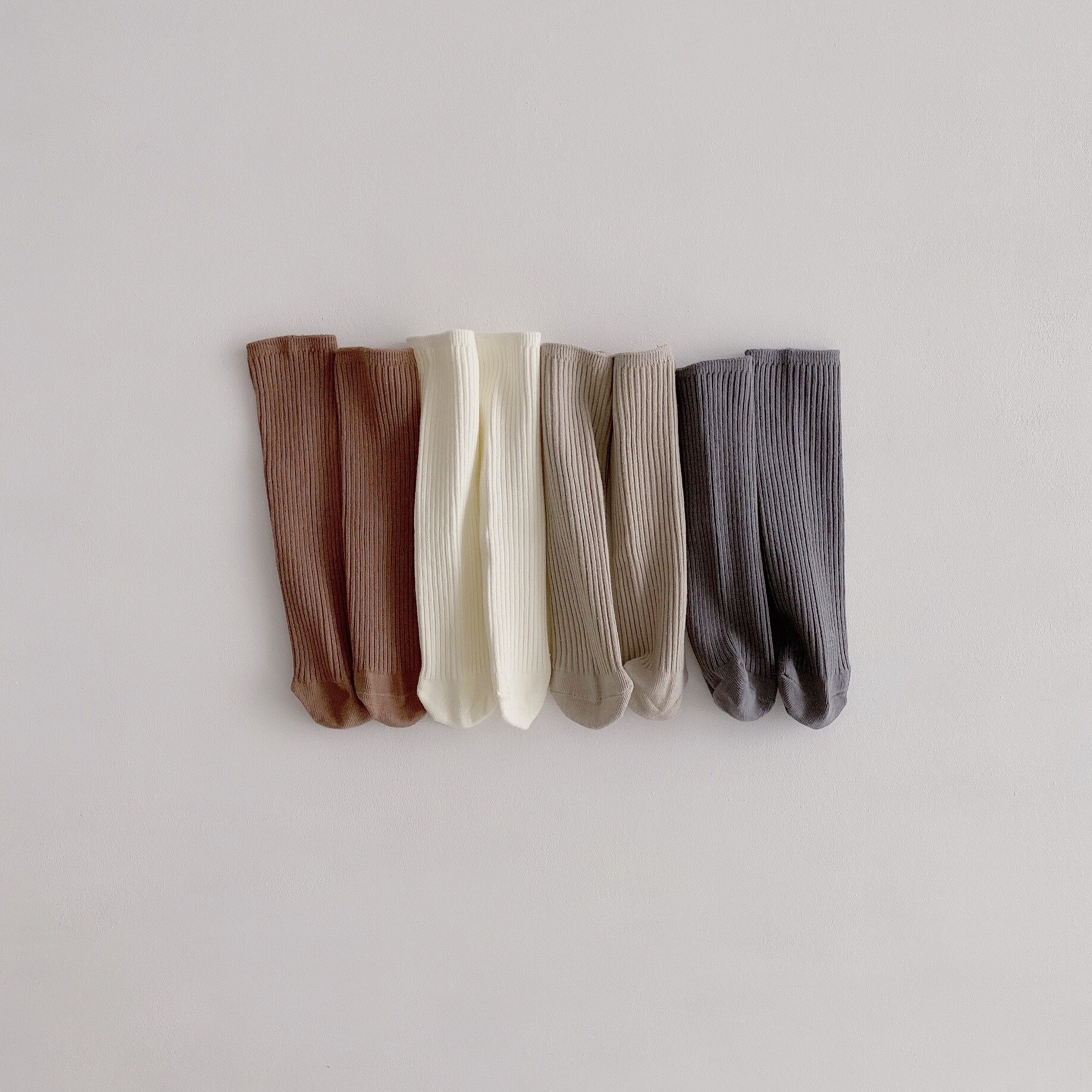 Baby Girls Knee Length Soft Cotton Socks, 4 Pcs