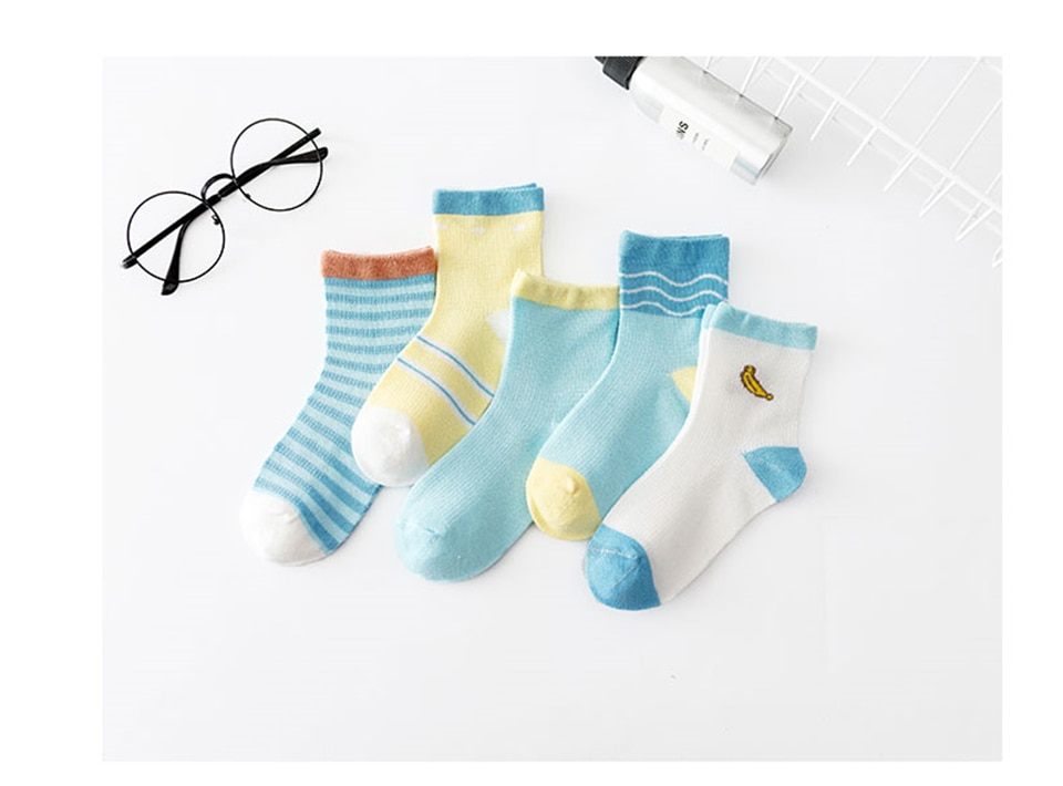 Baby's Unicorn Thin Cotton Socks 5 Pairs Set
