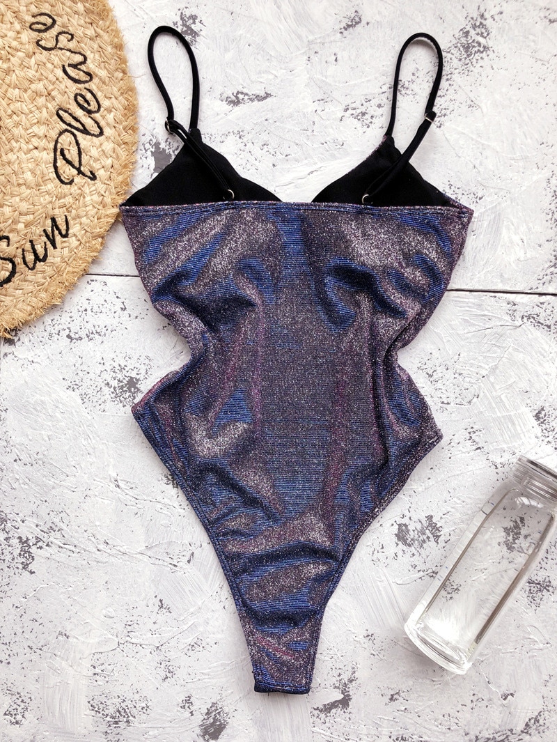Shiny Women's High Cut Bodysuit