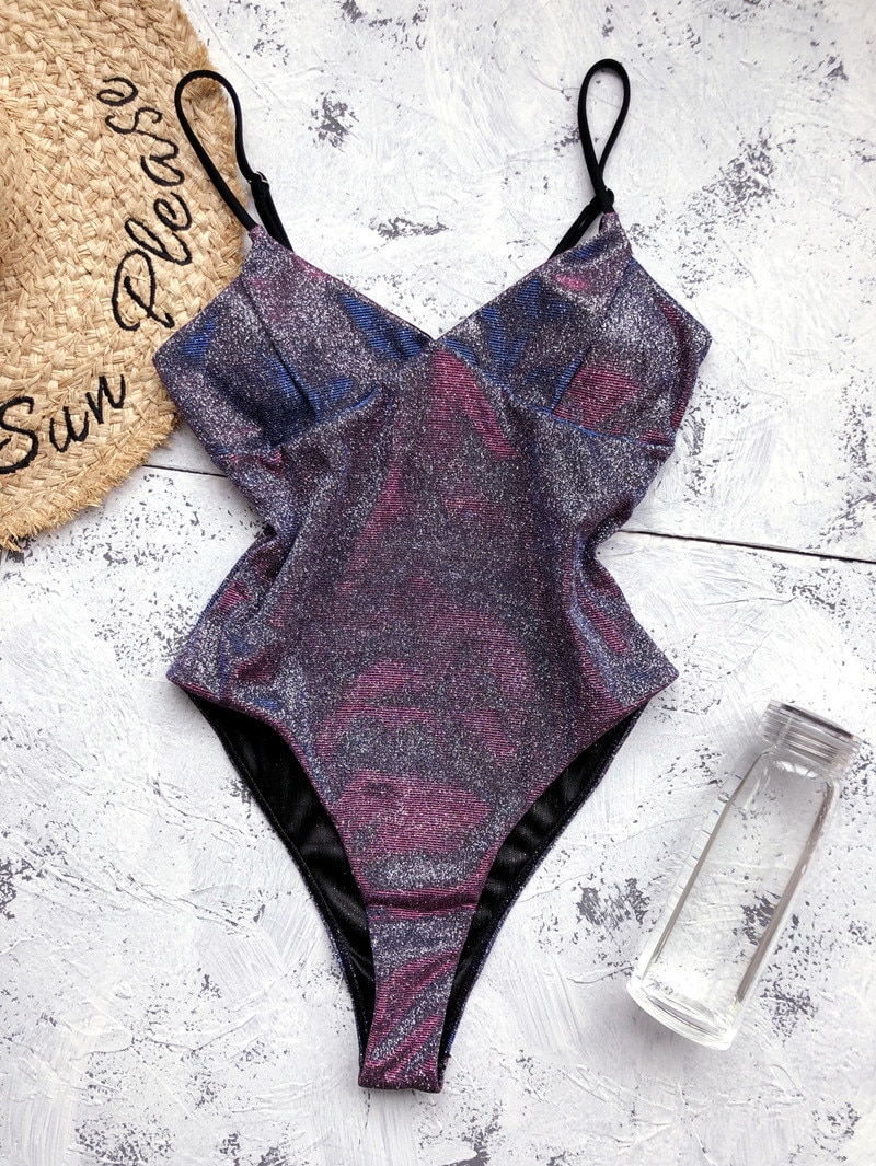 Shiny Women's High Cut Bodysuit